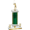 Premium Single Green Glacier Year Golf Trophy