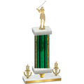 Premium Single Green Glacier Victory Golf Trophy