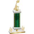 Premium Single Green Glacier Fourth Place Golf Trophy