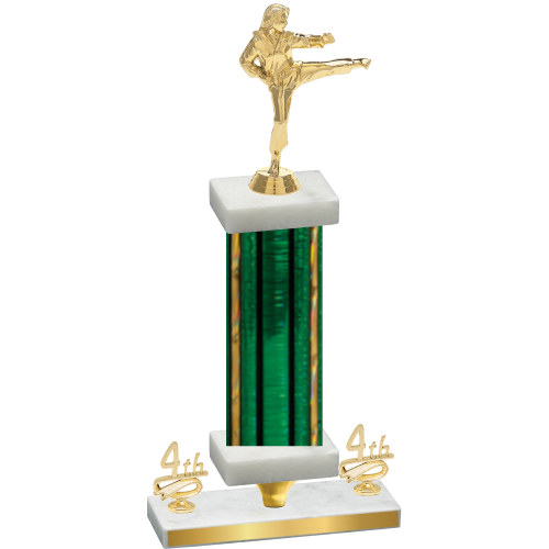 Premium Single Green Glacier Fourth Place Karate Trophy