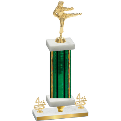 Premium Single Green Glacier Fourth Place Karate Trophy