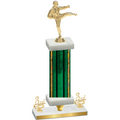 Premium Single Green Glacier Third Place Karate Trophy