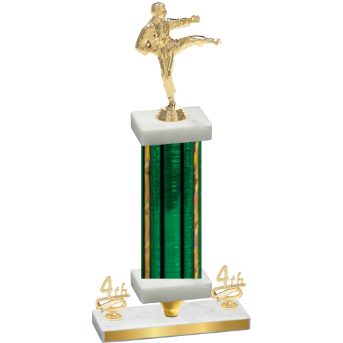 Premium Single Green Glacier Fourth Place Karate Trophy
