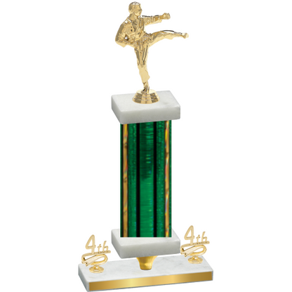 Premium Single Green Glacier Fourth Place Karate Trophy