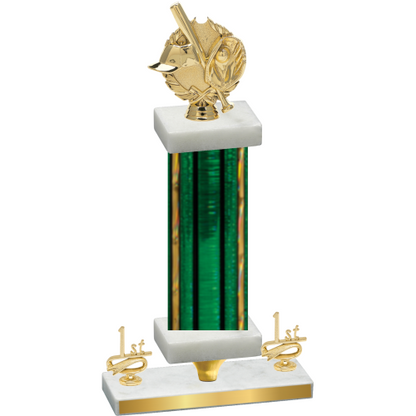 Premium Single Green Glacier First Place Baseball Trophy