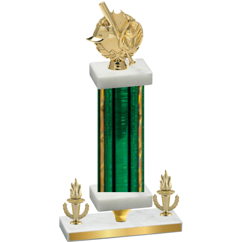 Premium Single Green Glacier Victory Baseball Trophy