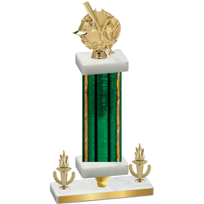 Premium Single Green Glacier Victory Baseball Trophy
