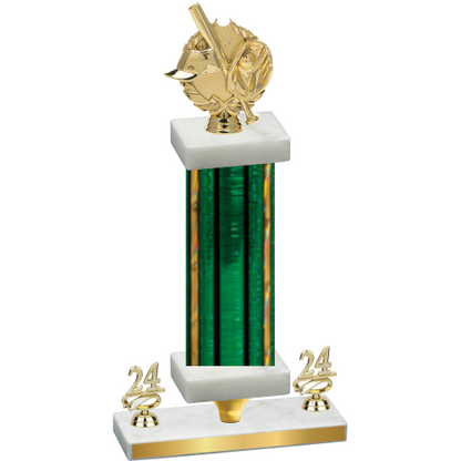 Premium Single Green Glacier Year Baseball Trophy