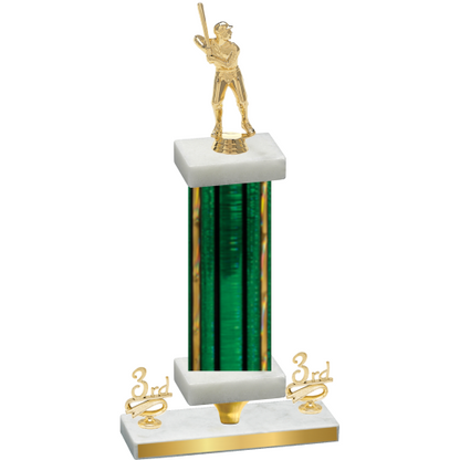 Premium Single Green Glacier Third Place Baseball Trophy