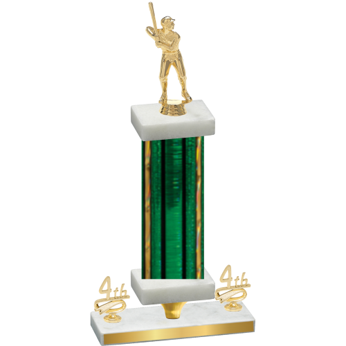Premium Single Green Glacier Fourth Place Baseball Trophy