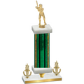 Premium Single Green Glacier Victory Baseball Trophy