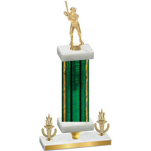 Premium Single Green Glacier Victory Baseball Trophy