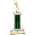 Premium Single Green Glacier First Place Softball Trophy