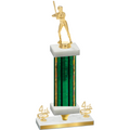 Premium Single Green Glacier Fourth Place Softball Trophy