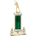 Premium Single Green Glacier Victory Softball Trophy