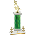 Premium Single Green Carbon Fiber Victory Football Trophy