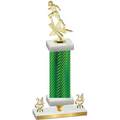 Premium Single Green Carbon Fiber Year Football Trophy