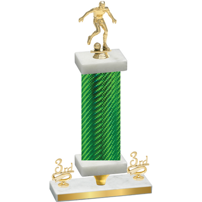 Premium Single Green Carbon Fiber Third Place Soccer Trophy