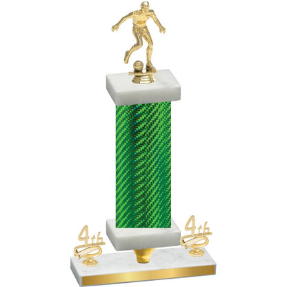 Premium Single Green Carbon Fiber Fourth Place Soccer Trophy