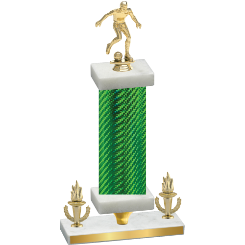Premium Single Green Carbon Fiber Victory Soccer Trophy