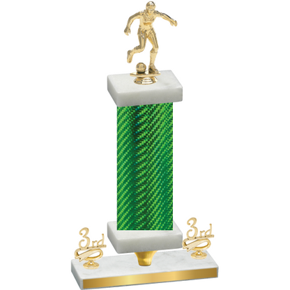 Premium Single Green Carbon Fiber Third Place Soccer Trophy