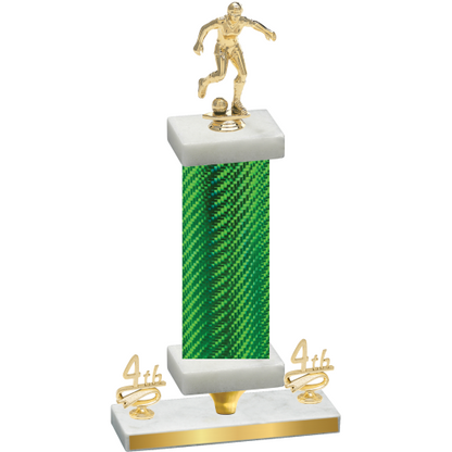 Premium Single Green Carbon Fiber Fourth Place Soccer Trophy