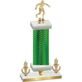 Premium Single Green Carbon Fiber Victory Soccer Trophy