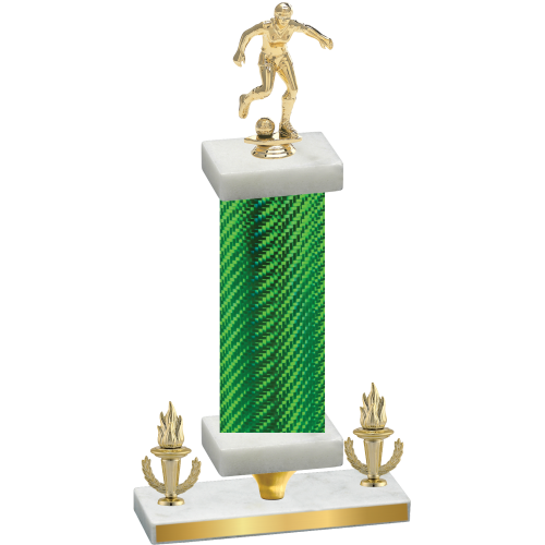 Premium Single Green Carbon Fiber Victory Soccer Trophy