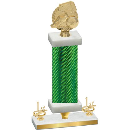 Premium Single Green Carbon Fiber First Place Soccer Trophy
