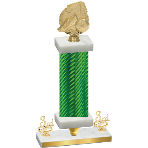 Premium Single Green Carbon Fiber Third Place Soccer Trophy