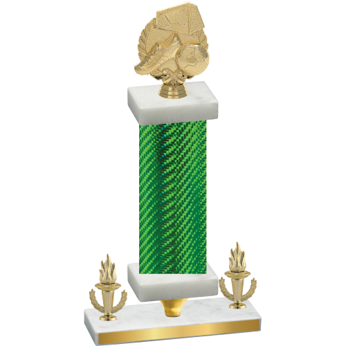 Premium Single Green Carbon Fiber Victory Soccer Trophy