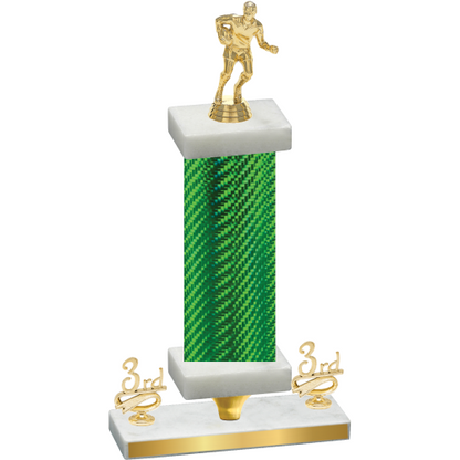 Premium Single Green Carbon Fiber Third Place Rugby Trophy