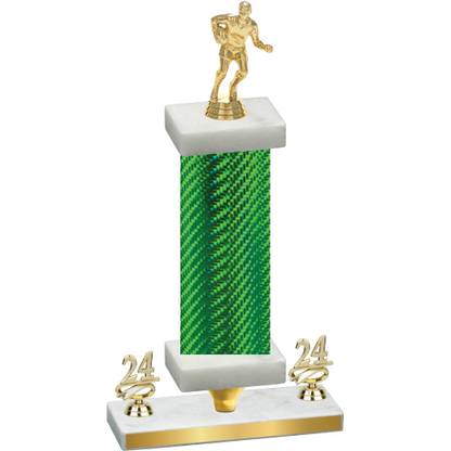 Premium Single Green Carbon Fiber Year Rugby Trophy