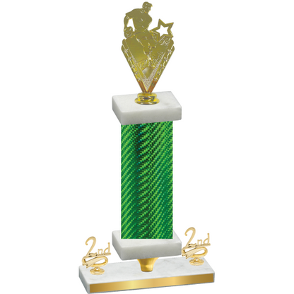 Premium Single Green Carbon Fiber Second Place Rugby Trophy