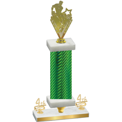 Premium Single Green Carbon Fiber Fourth Place Rugby Trophy
