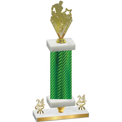 Premium Single Green Carbon Fiber Year Rugby Trophy