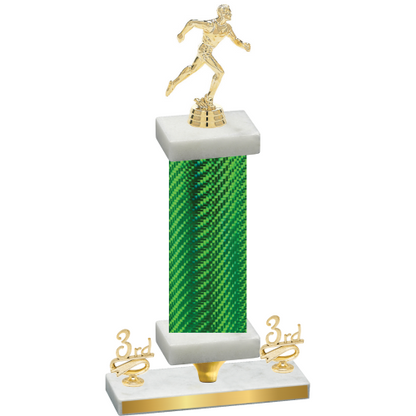 Premium Single Green Carbon Fiber Third Place Running Trophy