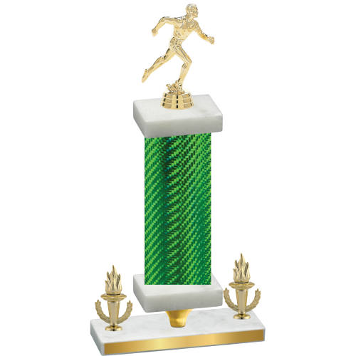 Premium Single Green Carbon Fiber Victory Running Trophy