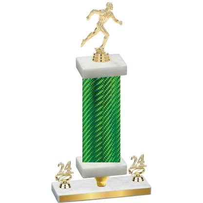 Premium Single Green Carbon Fiber Year Running Trophy