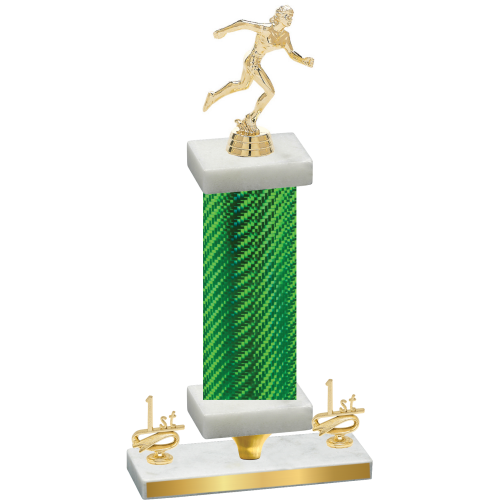 Premium Single Green Carbon Fiber First Place Running Trophy