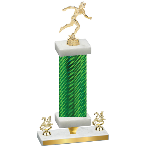 Premium Single Green Carbon Fiber Year Running Trophy