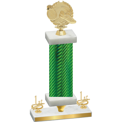 Premium Single Green Carbon Fiber First Place Running Trophy