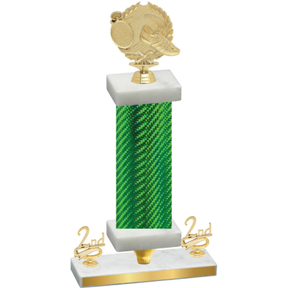 Premium Single Green Carbon Fiber Second Place Running Trophy