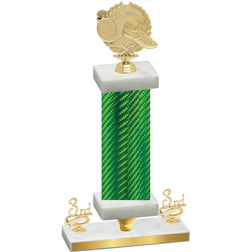 Premium Single Green Carbon Fiber Third Place Running Trophy