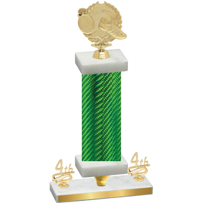 Premium Single Green Carbon Fiber Fourth Place Running Trophy