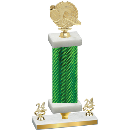 Premium Single Green Carbon Fiber Year Running Trophy