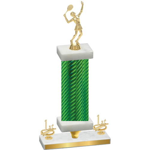Premium Single Green Carbon Fiber First Place Tennis Trophy
