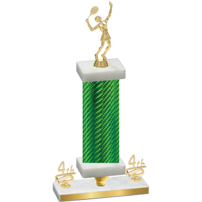 Premium Single Green Carbon Fiber Fourth Place Tennis Trophy
