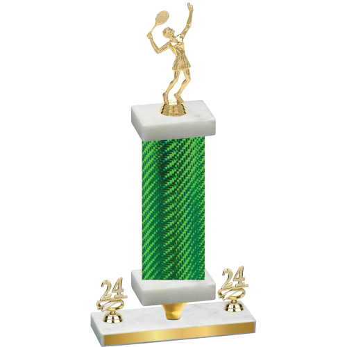 Premium Single Green Carbon Fiber Year Tennis Trophy