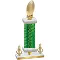 Premium Single Green Carbon Fiber Victory Football Trophy